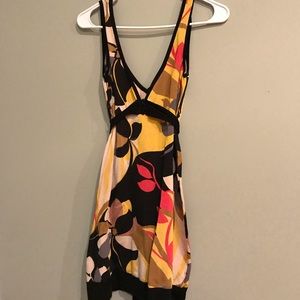 Bebe Red and Yellow Mini Dress